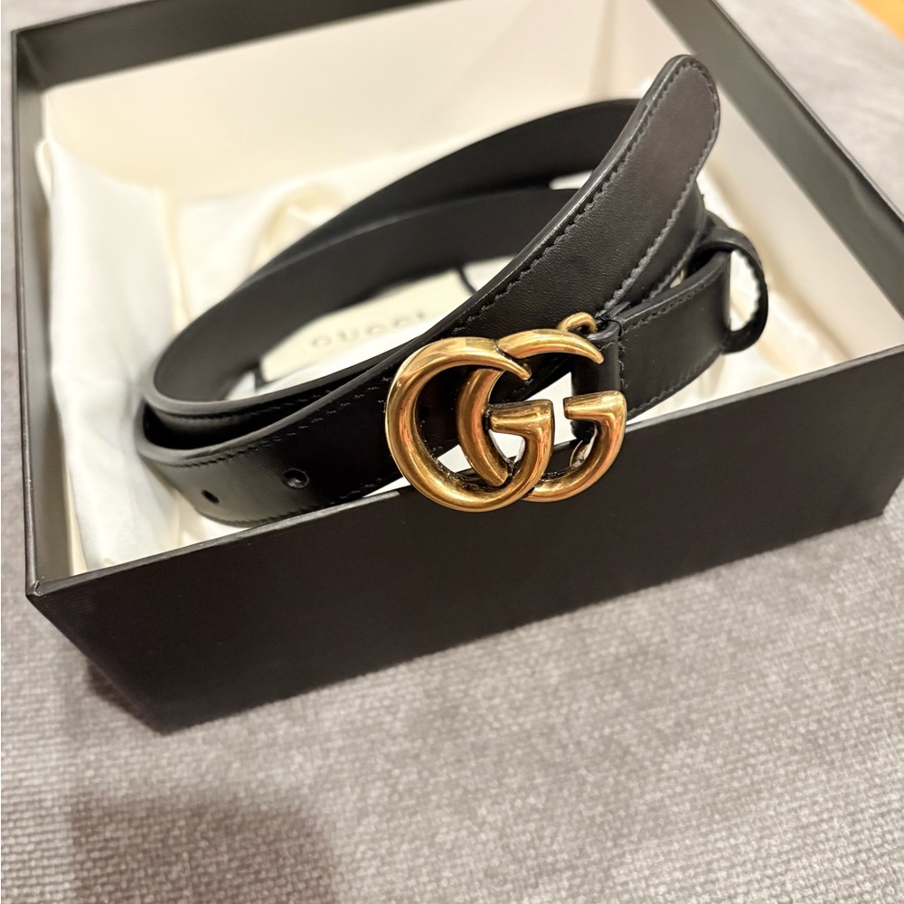 Gucci Black Leather Belt